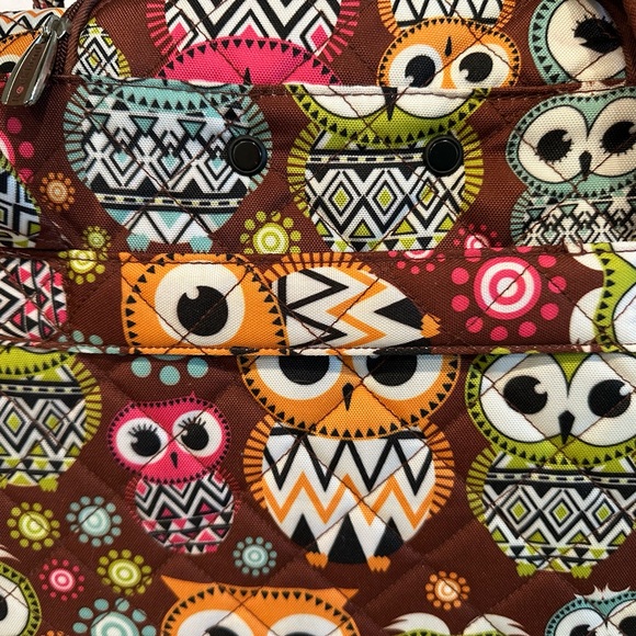 Rockland Owl Print Rolling Tote for Travel, Crafts or Storage - Picture 8 of 16